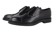 AUTH LUXURY PRADA DERBY BUSINESS SHOES BLACK LEATHER NEW US 10 EU 43 43,5