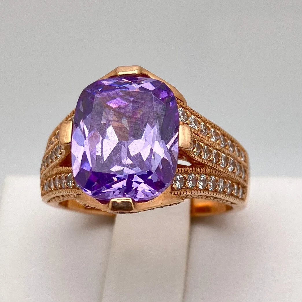 Vanna K Bella Luce Ring Size 8 18k Rose Gold Over Sterling Silver
