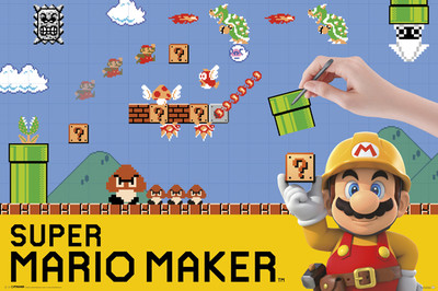 【非売品】スーパーマリオメーカー SUPER MARIO MAKER ポスター SUPER MARIO MAKER single 24x36 poster BRAND NEW NINTENDO Wii