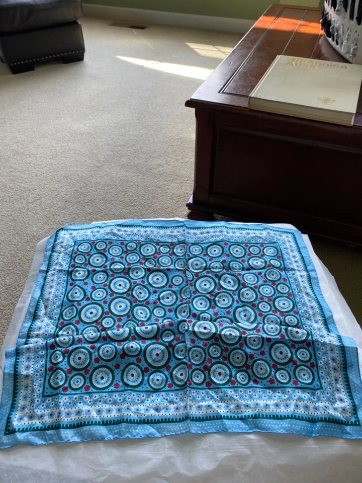 LENÇO DE SEDA VINTAGE FEMININO GLENTEX MULTICOLORIDO - Imagem 4 de 4