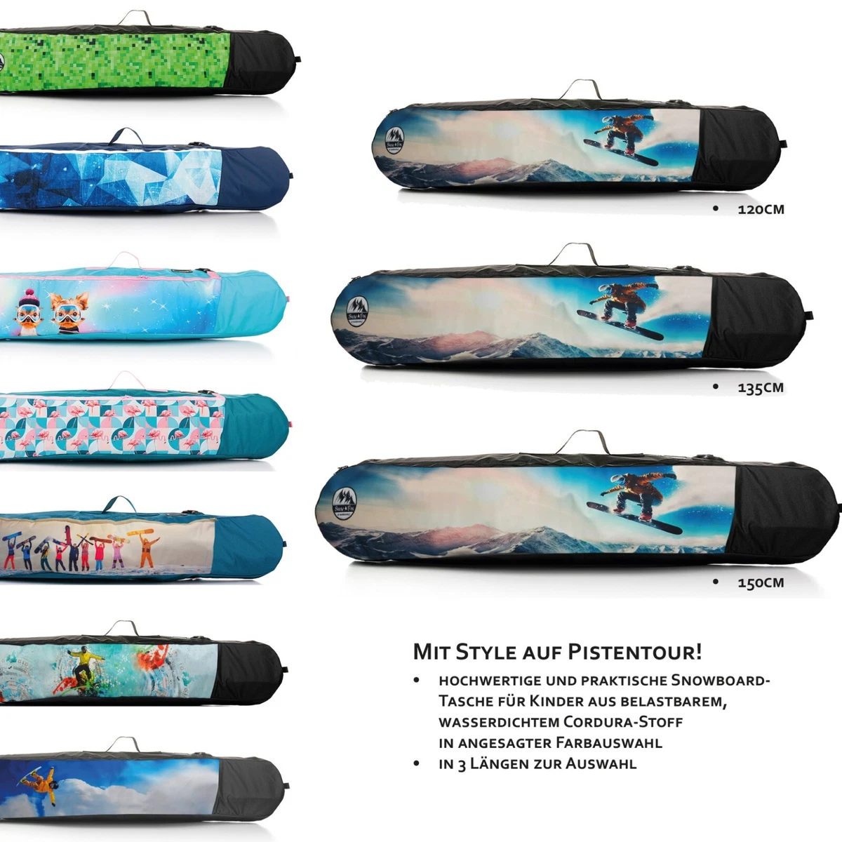 Bambiniwelt Ni os Bolsa de Snowboard Mochila Tabla Mucho Espacio