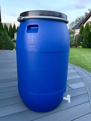 Regentonne Weithalsfass 120l Regenfass Weithalstonne Kunststoffbehälter blau