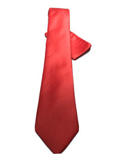 Stacy Adams Men's Tie Hanky Set Coral Solid Satin Microfiber 3 1/4  New