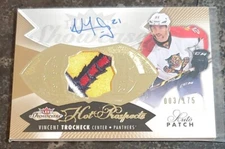 2014 Fleer Showcase Hot Prospects /175 Vincent Trocheck RPA Rookie Patch Auto RC