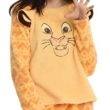 Disney The Lion King Simba Fuzzy Pajama Set Top and Shorts junior small