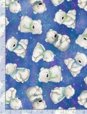 Polar Bear Fabric Arctic Animal Bunnies Bay Cotton Timeless Treasures C1140 Yard