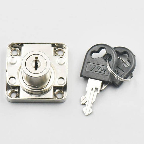 Drawer Lock Desk Furniture Cabinet Wardrobe Cupboard Locker With 2 Keys Screws - Picture 4 of 6