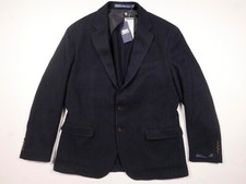 Polo Ralph Lauren Blazer Jacket Sport Coat Navy Wool Herringbone RARE NWT 42R