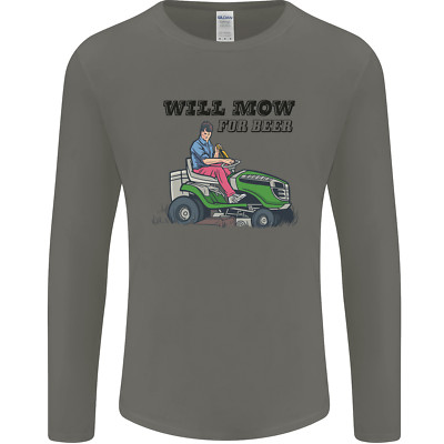Will Mo the Lawn For Beer lustiges Alkohol Herren Langarmshirt