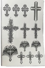 Crosses Temporary Tattoo 4-5  . Peel and stick Laser printed