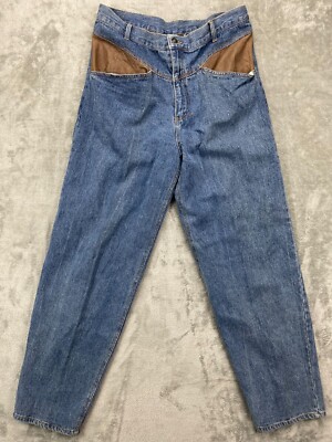 NWT Colorado Men's Jeans Pants Size 36x34 Denim Blue Leather Inserts Rodeo