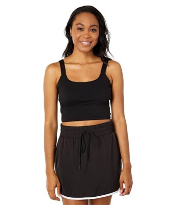 THRIVE SOCIETE L57701 Womens Black Stash Pocket Bra Top Size XS