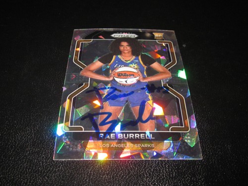 RAE BURRELL SIGNED AUTOGRAPHED 2022 PANINI PRIZM CRACKED ICE ROOKIE CARD # 189