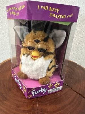 VINTAGE 1998 Tiger Electronics Tiger Striped FURBY 70-800 Blue Eyes New
