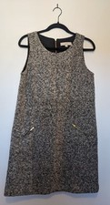 Ann Taylor LOFT Marled Gray Wool Blend Ninny Textured Shift Dress sz 10