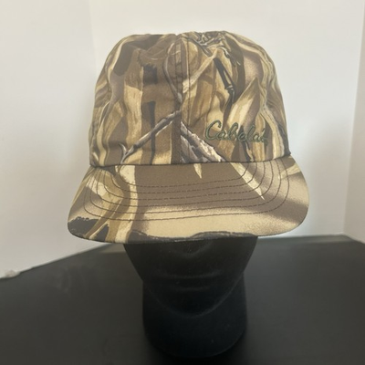 #ad VTG Cabela#x27;s Hunting Hat Cap Medium Wetlands Camo Lined Insulated Ear Flap USA $29.88