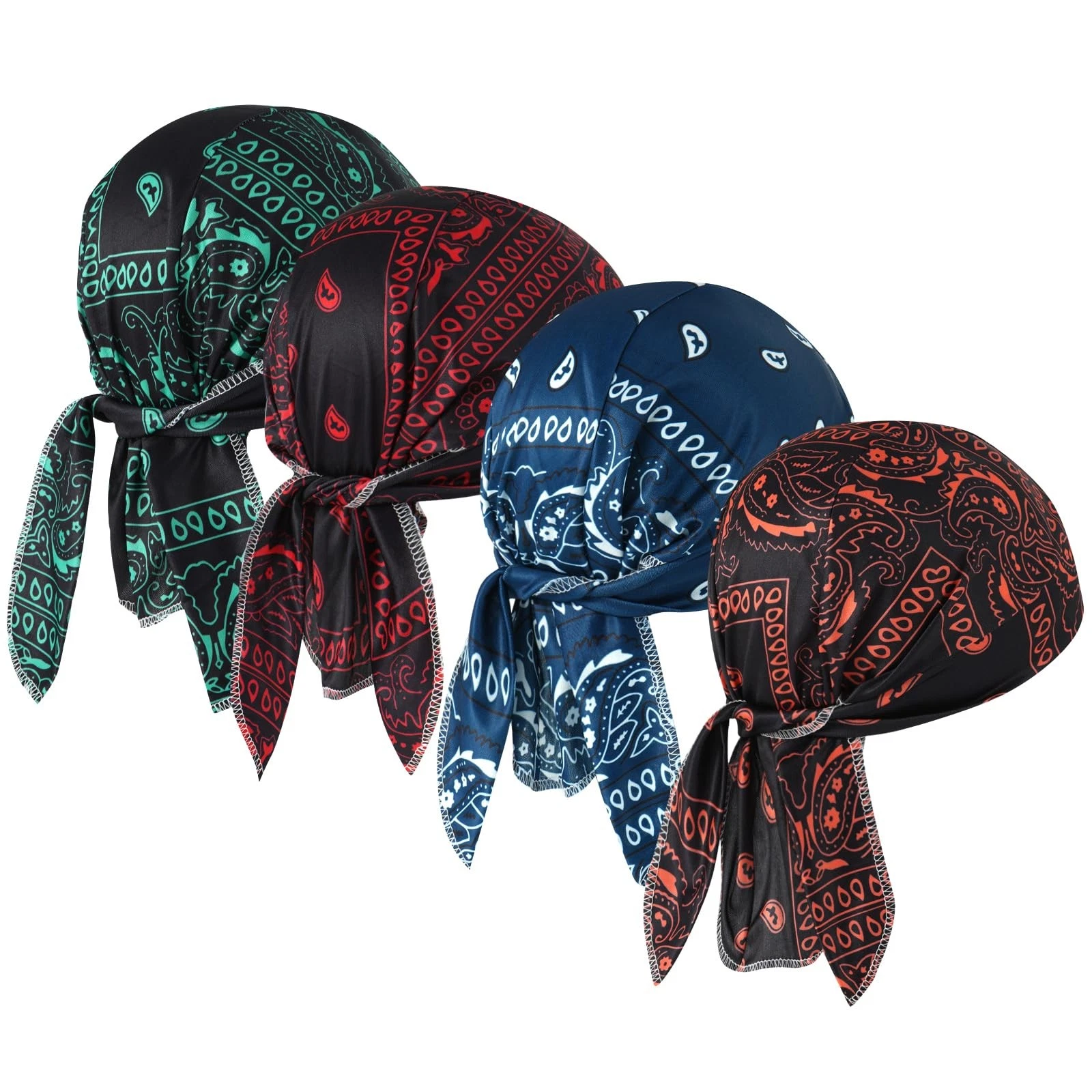 Do Rags Skull Cap for Men Women Boho Paisley Helmet Liner Bandana Motorcycle ...