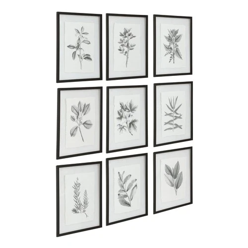 Uttermost 41617 Farmhouse Florals Set of (9) 23" x 18" - Framed - White - Picture 6 of 8