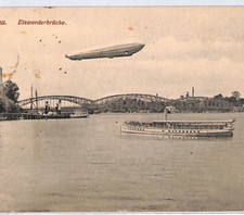 ZEPPELIN WW1 *Spandau* Bridge Postcard 1917 Germany MILITARY CACHET PZ179