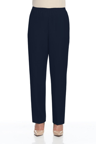 Alfred Dunner Navy Pull-On Pants Petite Women's Dress Pants - Picture 1 of 2