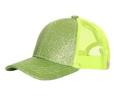 C.C 2-7 years Kids Children Girl Boy Glitter Ponytail Messy Bun Baseball Cap Hat
