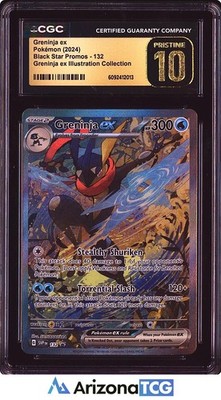 Pokemon 2024 Greninja ex 132 Black Star Promo BLACK LABEL CGC 10