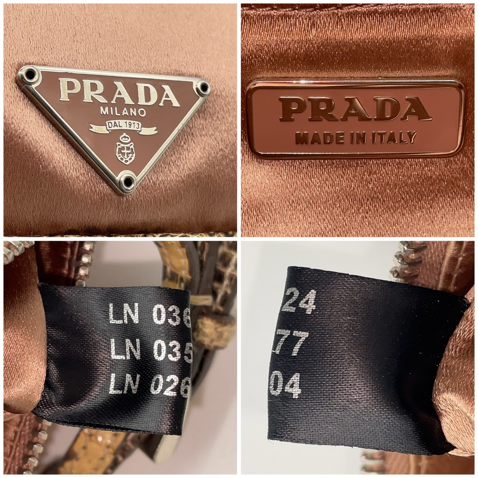 Auth Prada Flora Patch Satin Python Print Pink Mi… - image 19