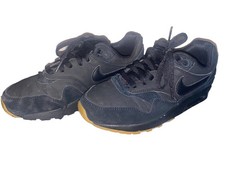 Nike Air Max GS Boys Size 5Y Black Sued Pre owned Shoes 807602-008