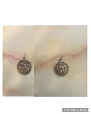 Silver st christopher Hallmarked 925 ST. CHRISTOPHER PROTECT US Pendant