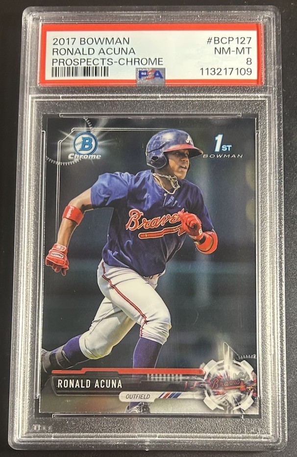 2017 Bowman Chrome Prospects Ronald Acuna PSA 8 1st Bowman #BCP127