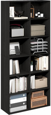 Espresso 12-Cube Bookshelf - Stylish Storage Organizer for Home  Office