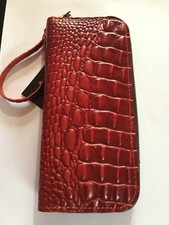 Crocodile authentic Red Ladies Purse with RFID protection.