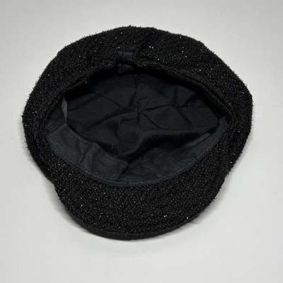 Black Sequin Baker Boy Cap - Women Accessories 22.4” Womens Sparkling Sequin Baker Boy Hat Cap | eBay Australia main image 3