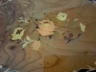 Vtg Italian Sorrento Marquetry Tray: Floral Inlaid Lacquered Wood & Gilt Brass — photo 2