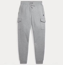 Polo Ralph Lauren Boys Gray Fleece Cargo Jogger Pants Large 14-16