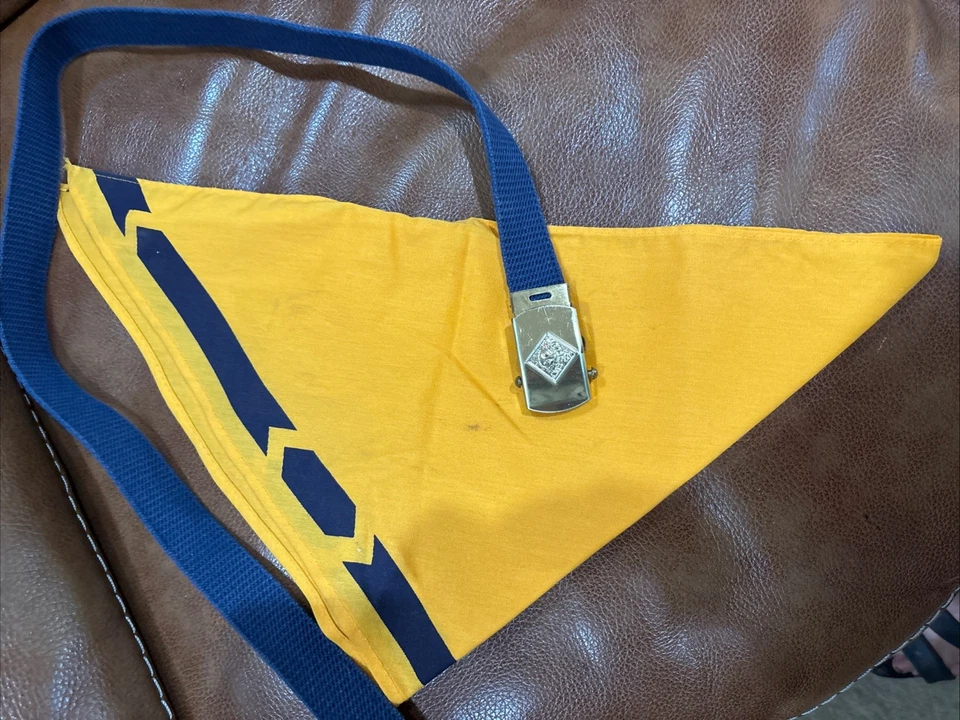 Boy Scouts of America BSA Blue Youth Shirt Red Felt Vest Scarf & Belt Patches - Image 3 of 4