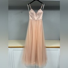 Morilee by Madeline Gardner 153 Satin Tulle Dress Size 6 Blush