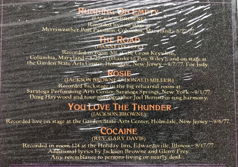 JACKSON BROWNE: Running on Empty (Vinyl LP Record Sealed) - Image 3 of 4