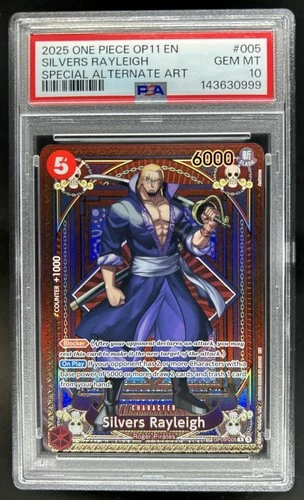 2025 One Piece Silvers Rayleigh Special Card Alternate Art Rare #OP09-005 PSA 10