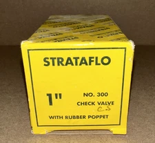 NIB Strataflo No. 300 1" Brass Check Valve with Rubber Poppet
