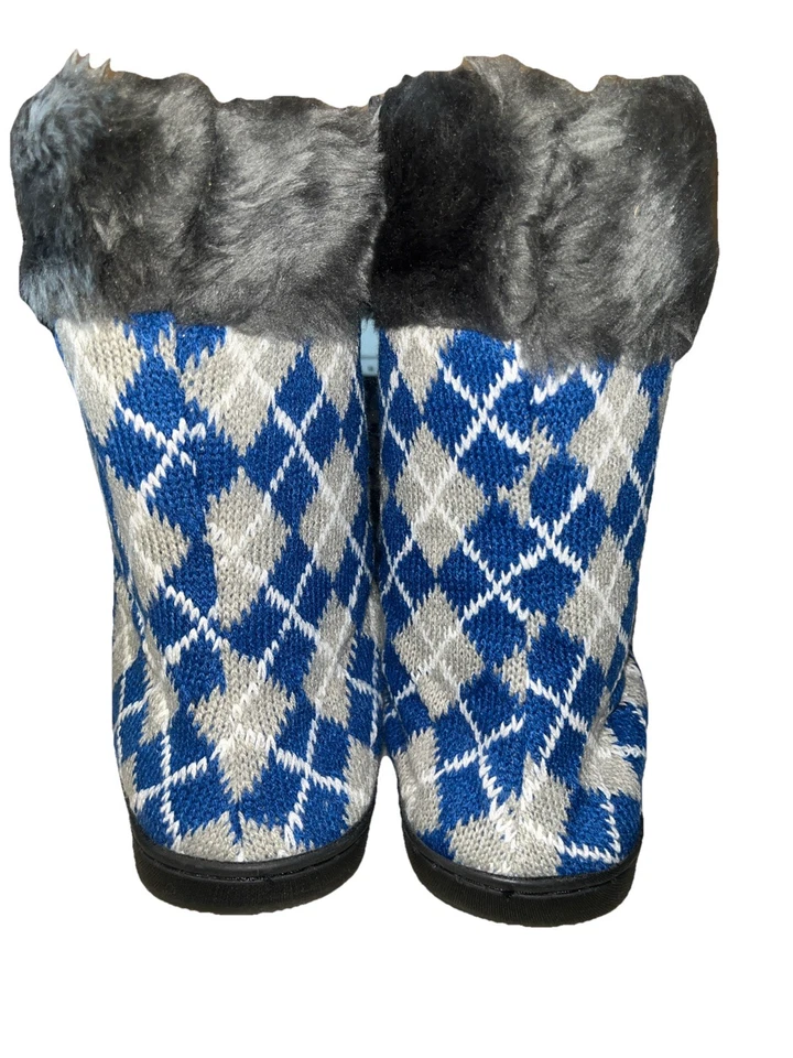 FOCO NY Knicks женщин тапочки ботинки - Argyle искусственного меха с подкладкой размер большой 9/10 новый с Ярлыками - Изображение 4 из 4