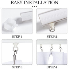 Shower Curtain Hooks  Gliders, 60 Pcs   30 Hooks  30 Gliders, White