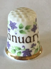 January Thimble Vintage Souvenir Collectible