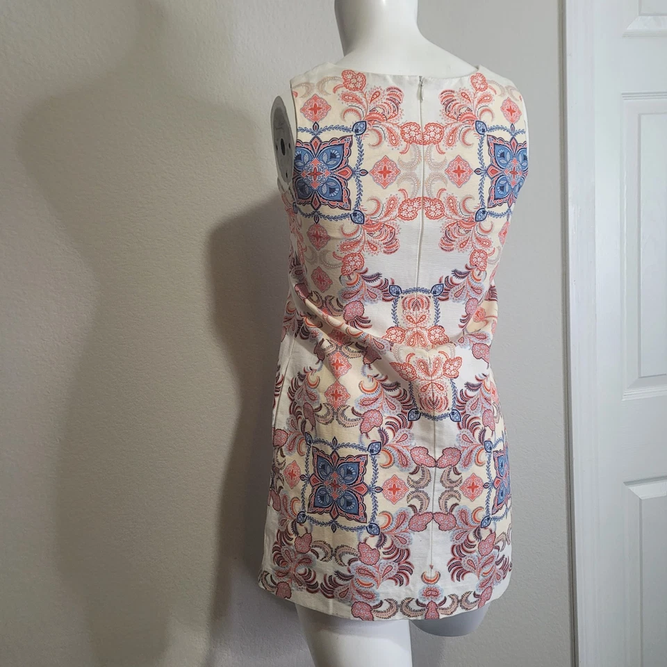 Zara Girls 13/14 dress flower zipper sheath geometric paisley junors youth tween - Image 3 of 4