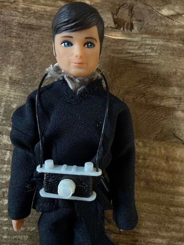 Vintage 1970s Gary Doll Topper Dawn World Hong Kong - Camera + Black Shoes