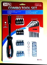 Combo Tool set Ratcheting Screwdriver Set, 30-Piece Hex Key Socket Adapter CR-V