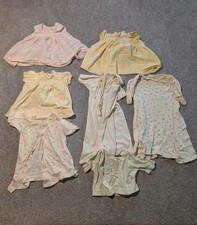 Vintage Baby Girls Clothes Lot Of 7 6 Months Dress Nightgown Shirt 1950s 60s