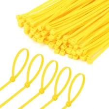8 Inch Yellow Zip Tie 1000 PCS, 40 Lbs - Small to Medium Zip Tie, Nylon PA66 UV
