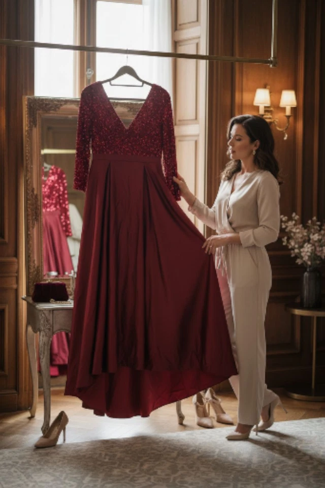 Red Sequin Evening Gown – Size 8 – NWOT - Image 3 of 3