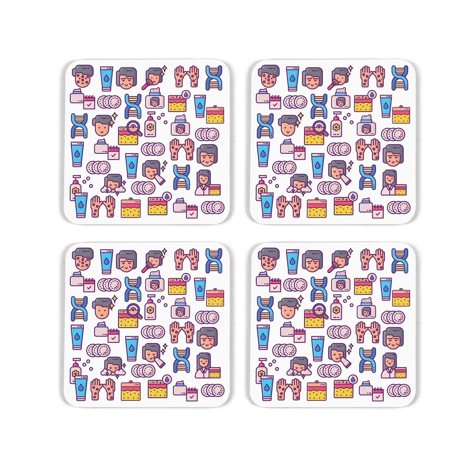 Novelty Dermatologist Cork Coaster Set - Gifts for Jobs/Trades - Set of 4